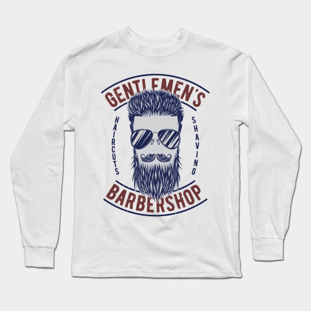 Gentlemen's Barbershop Long Sleeve T-Shirt by Verboten